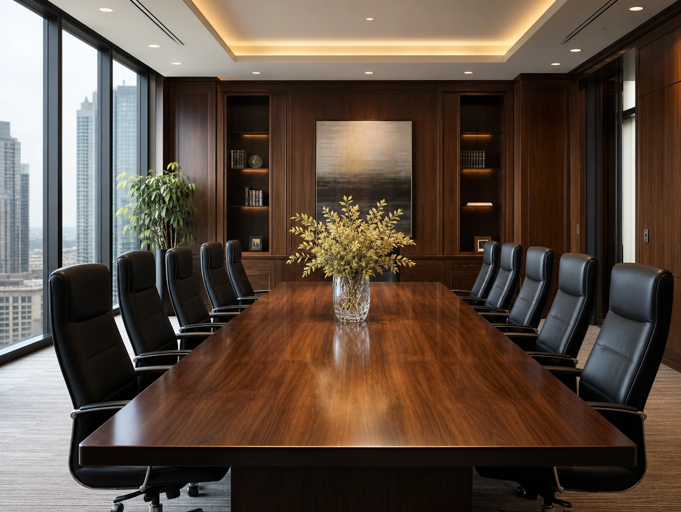 Executive boardroom granite credenza